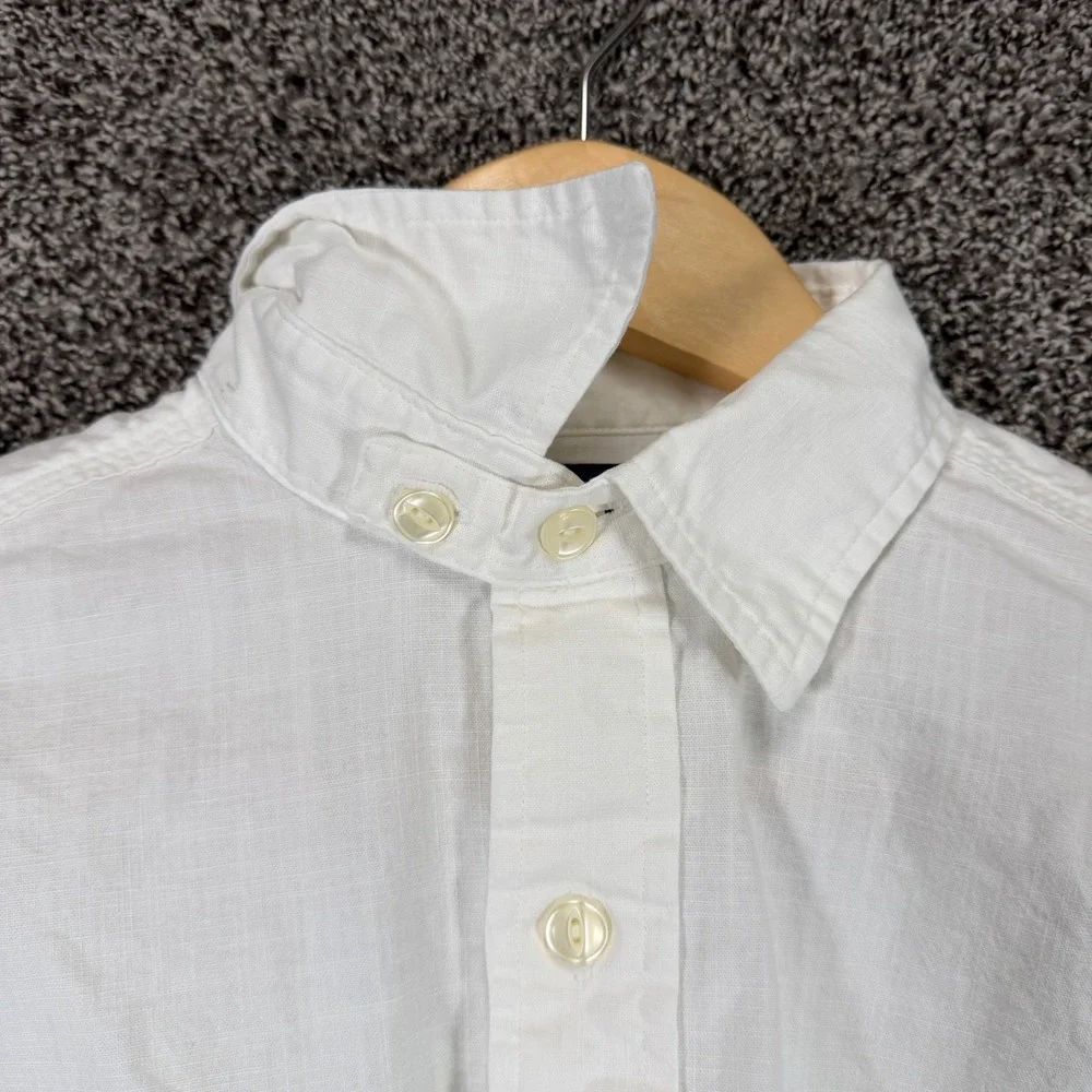 Vintage POLO RALPH LAUREN Shirt Mens S White Sail Type 1 Stamped Collar Military
